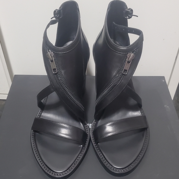 NWT Ann Demeulemeester Ratio Nero Leather Heels Size 7.5W - Picture 2 of 13